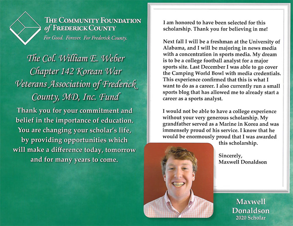 Thank you note from Maxwell