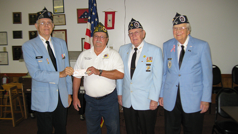 Chapter 142 presents check to AMVETS