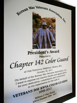 KWVA President Award to Chapter 142